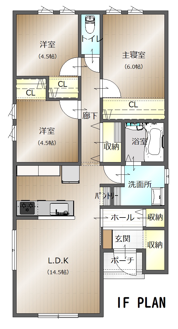 袋井市睦町B号棟 間取り図