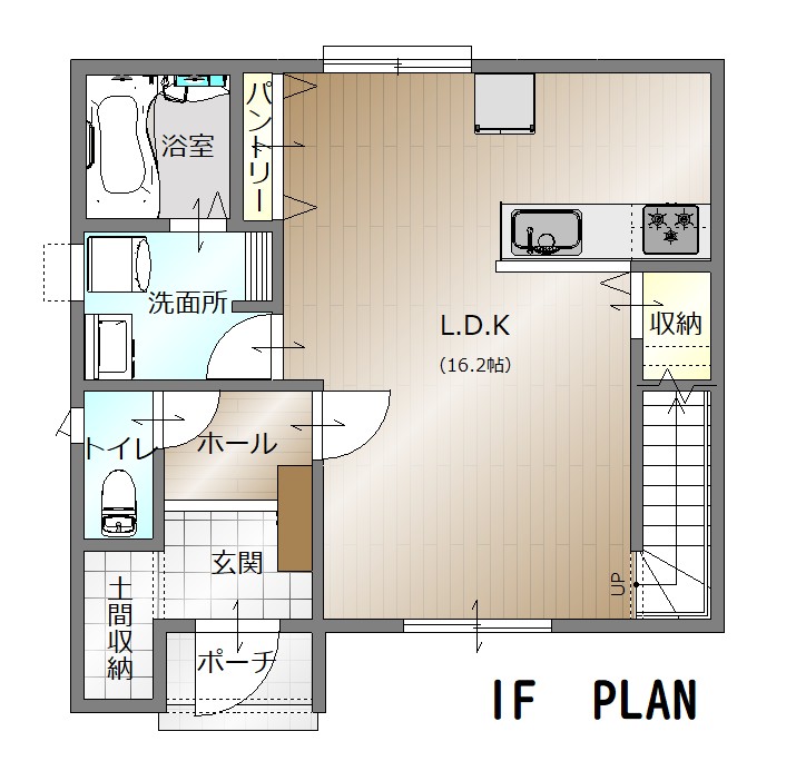 中泉新築戸建て 1階間取り図